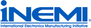 iNEMI logo with the text 'International Electronics Manufacturing Initiative' below it, in blue on a dark green background.