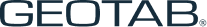 Geotab logo in dark blue text on a black background.