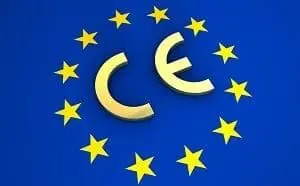 Adherent (formerly Compliance & Risks). The European Union flag with a golden, three-dimensional CE mark in the center.