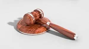 Adherent (formerly Compliance & Risks). A wooden gavel with silver accents resting on a circular wooden sound block.