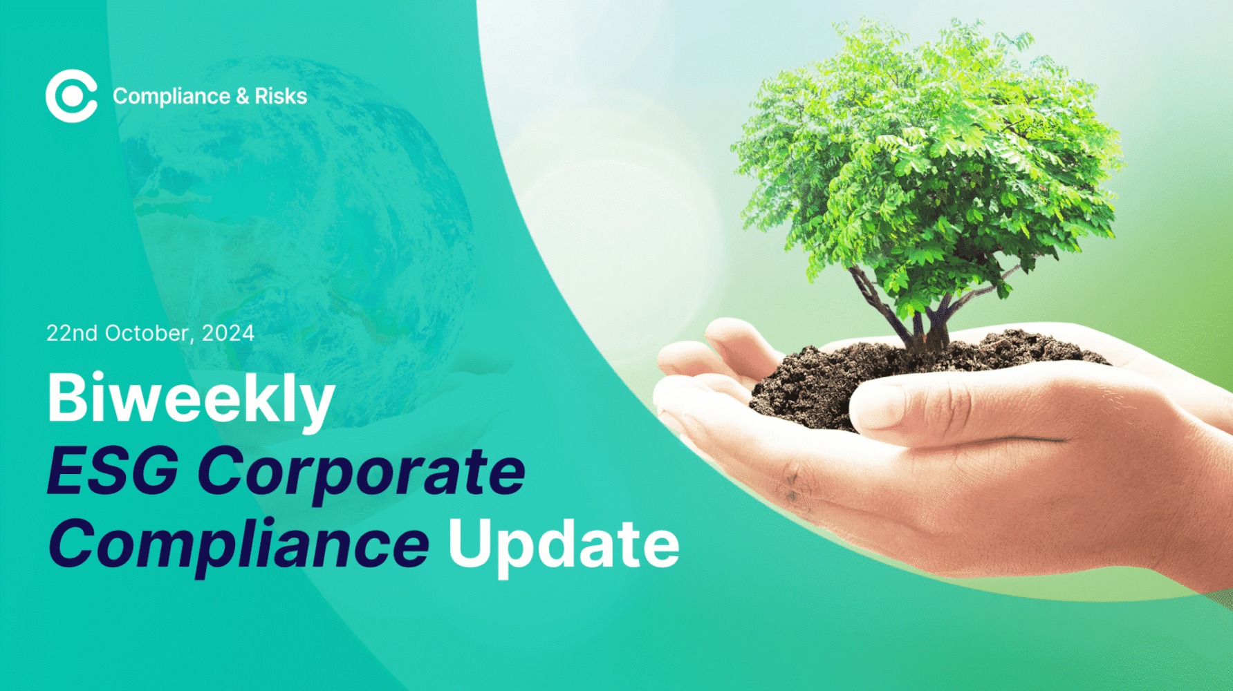 Adherent (formerly Compliance & Risks). Hands holding a plant - Concept for ESG corporate compliance and sustainability