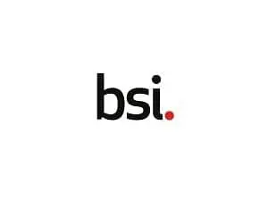 Adherent (formerly Compliance & Risks). BSI logo, featuring 'bsi' in black lowercase letters followed by a red dot.