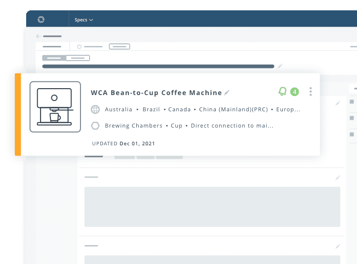 Figure 3: Product compliance specifications in C2P