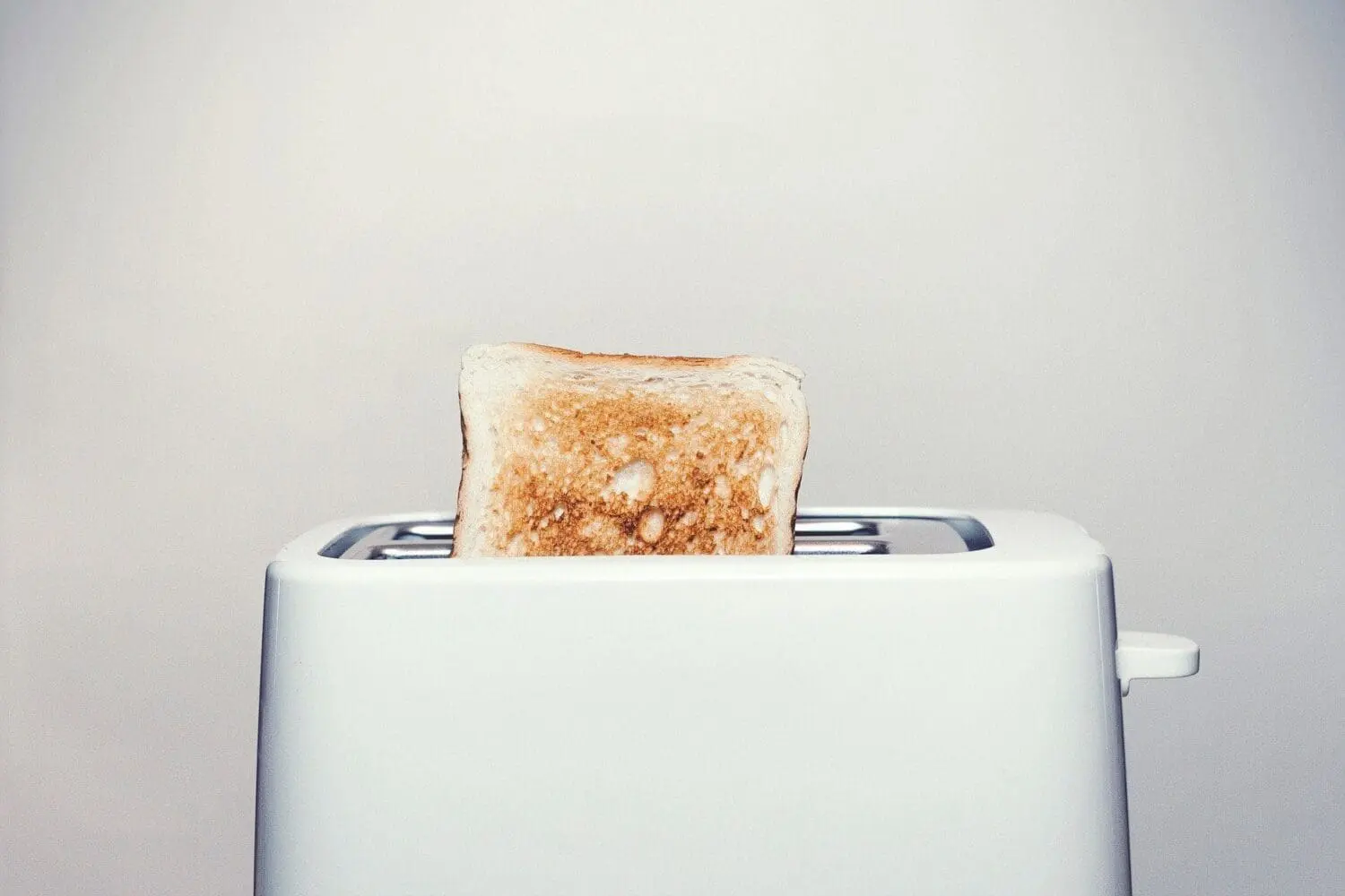 Adherent (formerly Compliance & Risks). A slice of golden brown toast popping out of a white toaster against a light background.