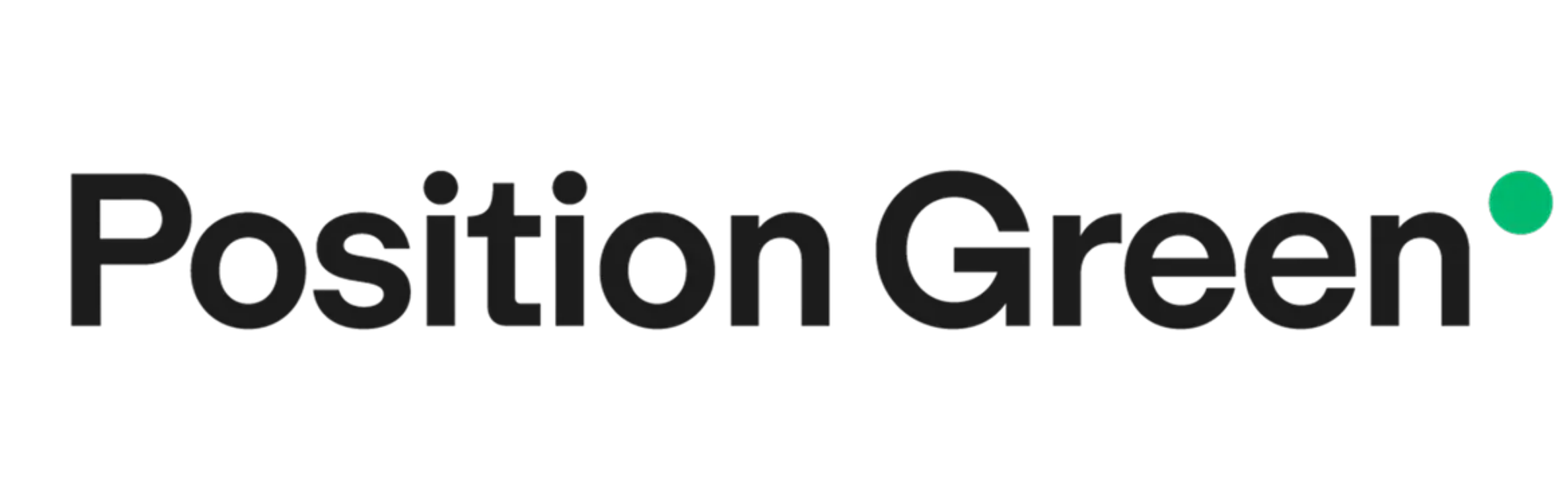 Position Green logo with dark gray text and a green dot.