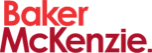 Baker McKenzie logo in red text on a black background.