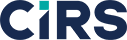 CIRS logo with dark blue letters and a bright teal square above the 'I', set against a black background.