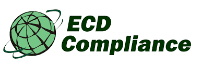 ECD Compliance logo, featuring a green globe with orbiting lines next to the dark green text 'ECD Compliance'.
