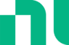 Abstract geometric design featuring interlocking teal and black shapes, including a checkered pattern, vertical bars, and large rounded corners.