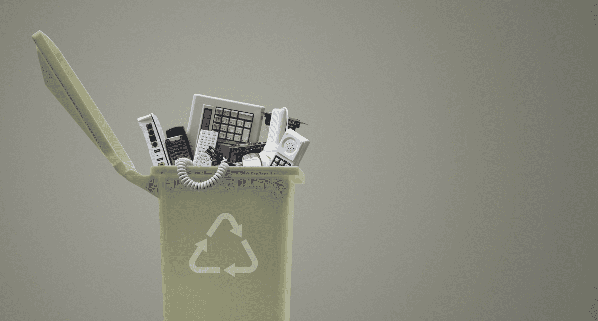 Bin full of ewaste - concept for Oregon E-Cycles