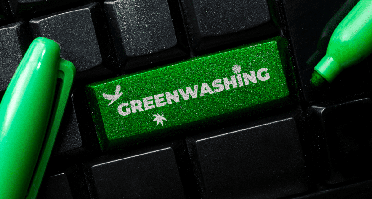 Greenwashing button on a keyboard