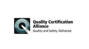 Logo for Quality Certification Alliance, with a stylized blue 'Q' icon and the text "Quality Certification Alliance" and "Quality and Safety. Delivered."